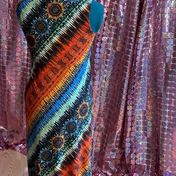 CHICOS tribal print maxi dress in size small - Picture 9 of 11